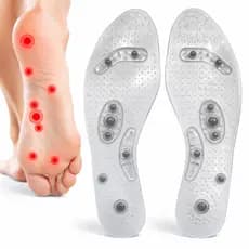 Par Palmilha Ortopédica De Silicone Magnética Anti-Stress Absorção Impacto Massageadores Alívio Dores Pés