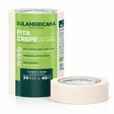 Kit Com 6 Rolos Fita Crepe Adesiva 24mm X 40m Multiuso Com Remoção Fácil