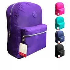 Mochila Unissex Básica Feita Em Nylon De Costa Lisa De 2 Compartimentos