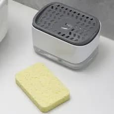 Dispenser suporte para detergente 2x1 porta esponja preto