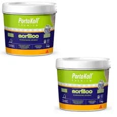 Kit 2 Rejunte Acrilico Portokoll Premium 1KG Branco Brilhante