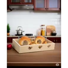 Bandeja Madeira Pinus com 6 Corações Fundo MDF Decorativa Mesa Banho Festas
