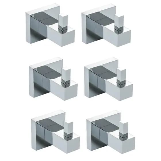 6x Cabide Suporte Toalha Gancho Metal Inox Cromado Suporte Toalhas