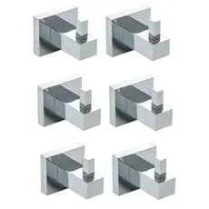6x Cabide Suporte Toalha Gancho Metal Inox Cromado Suporte Toalhas
