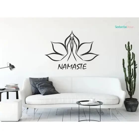 Adesivo De Parede frase namaste(o deus que apita o meu coração).