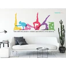 Adesivo De Parede frase Pilates Yoga Academia Frase Motivacional