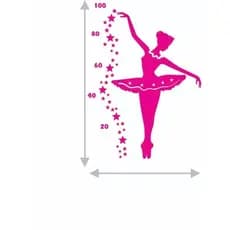 Adesivo De Parede Bailarina Régua De Crescimento