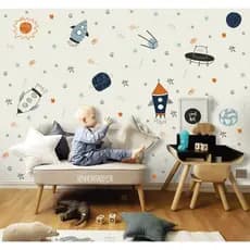 Adesivos de parede Astronauta Foguete Estrelas Adesivo Decoração Decorativo Astronalta Espaço