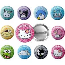 Kit 10 Broches Personalizados Botton 3,5cm Hello Kitty