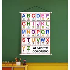 BANNER PEDAGÓGICO ESCOLAR ARTE PRONTA - ALFABETO COLORIDO
