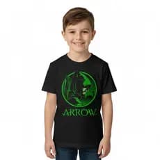 Camiseta Arqueiro Verde Arrow Infantil e Adulto | Tecido DryFit