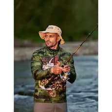 Camiseta Verde Pesca e Cia | DryFit Manga Longa | Pescaria Proteção UV