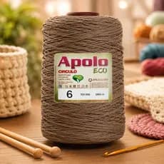 Linha Apolo Eco 6 Círculo 1,8kg Fio Barbante Nº 6 100% Algodão Reciclado Crochê Artesanato Macramê