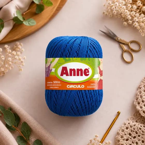 Fio Anne 500m Círculo Original Linha Crochê Tricô Bordado Mercerizado Novelo Premium Artesanais