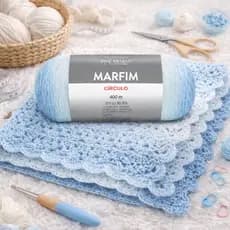 Fio Lã Marfim Círculo Degradê 400m Toque Cashmere Acrílico Macio Crochê Tricô Artesanato Sofisticado