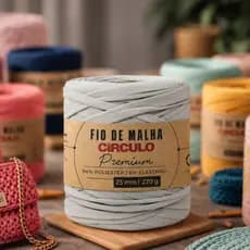 Fio de Malha Premium Círculo 25mm 140m 270g Crochê Tricô Artesanato Macio Várias Cores Bolsas Tapete