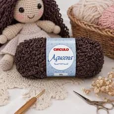 Lã Açucena Círculo 100g Bouclé 100m Fio para Cabelo de Boneca Crochê Tricô Artesanato Macio Acrílico