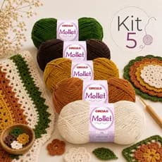 Kit 5 Barbante Lãs Mollet Círculo Escolha seu Tema Favorito Tricô Crochê Artesanato Inverno Colorido
