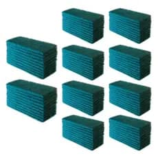Esponjas Fibra Verde LImpeza Pesada Resistente Eficaz Kit 100 Unidades