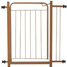 Portão Pet Cães Bebês Segurança Largo 69 a 84cm Extensor 10cm Marrom