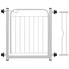 Portão Pet Cães Bebês Largo 69 a 84cm  Extensor 10cm Branco