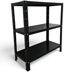 Prateleira Estante Armário Aço 3 Bandejas 60cm Preto Romero