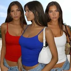 Kit 2 Blusas Regata Feminina Suplex Alça Fina Cropped Tube Básica Alcinha Blusinha