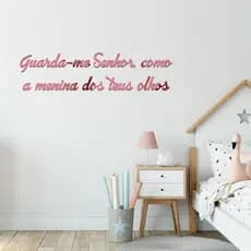 Espelho Decorativo Frase Guarda-me Senhor Acrílico Rose Gold/ Dourado/ Lilás/ Prata