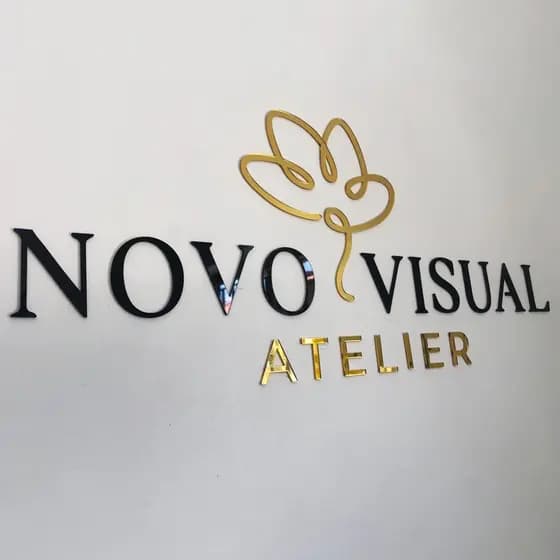 Logo Letreiro de Parede Acrílico Espelhado Personalizado 120x70