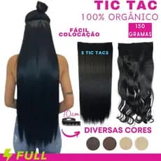Cabelo Aplique Tic Tac Orgânico 70cm Idêntico Ao Humano 150g