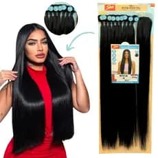 Cabelo Bio Vegetal Liso Nivia Sleek 9 Telas 75cm 320g + Closure Idêntico Ao Humano