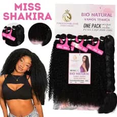 Cabelo Miss Shakira Bio Fibra Cacheado Freedom&Love + Jumbo Braid 65cm 380g Acabamento Premium
