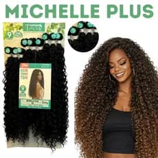 Cabelo Cacheado Fibra Bio Vegetal Michelle Plus Sleek True Me 75cm 320gr Human Hair
