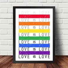 Quadro decorativo amor é amor arco-íris lgbt frase 20x30cm