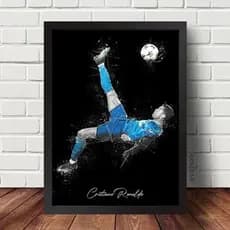 Quadro Decorativo Cr7 Cristiano Ronaldo Arte futebol Bola 20x30