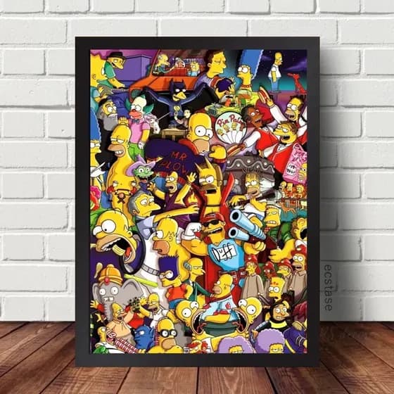 Quadro Decorativo Os Simpsons Desenho Animado Seriado