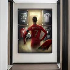 Quadro Decorativo Cr7 Cristiano Ronaldo Futebol Arte Bola - Sala Quarto Hall