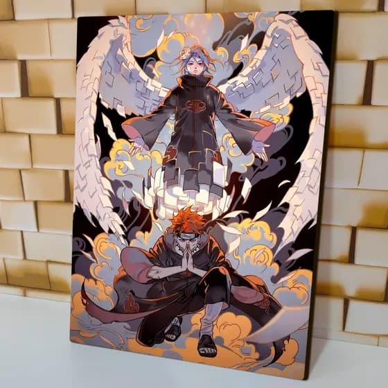 Quadro Decorativo Pain e Konan Akatuski Naruto 20x30cm