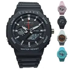 Relógio Digital e Ponteiro a Prova de Agua Masculino Feminino Sport Com Luz Cronometro Alarme Calendário Esportivo  Pulseira de Borracha de Pulso Led promoção