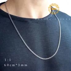 Corrente fina 60 cm de aço inoxidável masculino/feminino