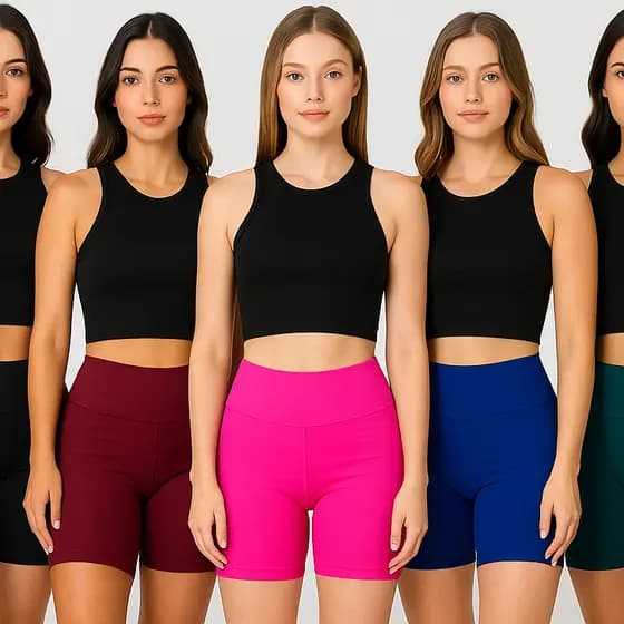Kit 4 Short Curto Legging Suplex Academia Treino Zero Transparência