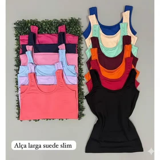 Kit 2 Regata Academia Feminina Alça Larga Malha Suede Estilo Algodão Fresquinhas Básicas Confortável Regatinha