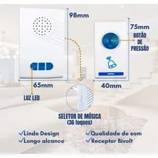 campainha residencial com alcance de 100 metros