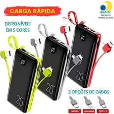 Carregador Portátil Turbo Power Bank 20000mah 100% Original