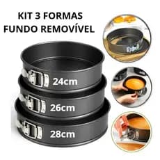 Forma de bolo redonda Fundo Removível Antiaderente para Torta Bolo Assadeira Bolos Tortas Redonda