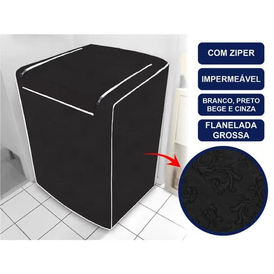 Capa para Máquina de Lavar Roupas Impermeável Proteção Contra Sol e Chuva Protetora Antipó e Antimofo