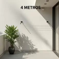 Varal De Roupa De Parede Retrátil Dobrável Em Aço Reforçado + Kit Instalação - Envio Imediato