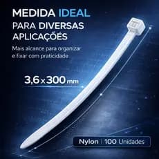 Kit 100 Abraçadeira Nylon Enforca Gato 3.6x300mm Resistente