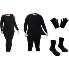 Roupa Térmica Plus Size Masculina ou feminina Blusa Com Calça Peluciados meia luva pijama forrado flanelado segunda pele