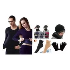 Conjunto Térmico Inverno Forrado 2ªpele+gorro+luva+meia+luva